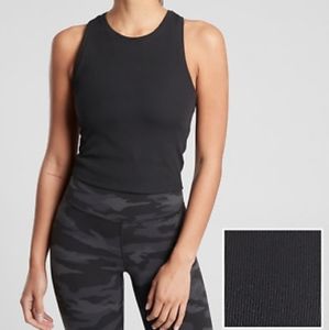 Athleta Rib Shanti Crop Top Tank, Black, Small